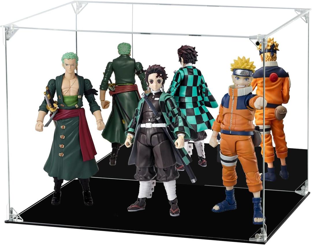 Acrylic Display Case Clear Action Figure Display Case with Mirrored Back, Dustproof Storage Display Box Alternative Glass Case for Collectibles Figures Models Doll Toys (15.7x12x12 inch, 40x30x30cm)
