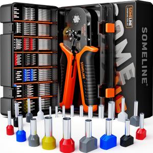 SOMELINE Ferrule Hexagonal Crimping Tool Kit, 21 Sizes Ferrules, 24-8 AWG Ferrule Crimper, Hexagonal Crimp Pliers Ferrule Terminal Kit