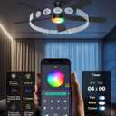 Carrefour 52 Inch Black Ceiling Fan with Lights Remote and App Control