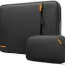 tomtoc 360 Protective Laptop Sleeve Set for 14-inch New MacBook Pro M4/M3/M2/M1 Pro/Max A3112 A3401 A3185 A2992 A2918 A2779 2024-2021, Water-Resistant MacBook Case Bag with Organized Accessory Pouch (Black)