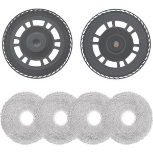2 Mop pad Holders and 4 mop Pads,Replacement Accessories Compatible with Dreame X30 Ultra,X40 Ultra,X40 Master,L10s Pro Ultra Heat,L20 Ultra,L30 Ultra,L40 Ultra,MOVA P10 Pro Ultra,E30 Ultra