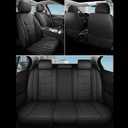 Priprilod Car Seat Covers Full Set, Black Waterproof Leather 5 Seat Covers Automotive Seat Cushion Seat Protectors Universal for Most Cars Trucks Atvs Advs Caravans Car Seat Covers Full Set