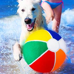 Shappy 1 Pcs Dog Water Toys Giant Pet 9. 5" Beach Ball Pool Toys Tennis Materials Dog Ball with Air Pump Large Pet Toy Funny Outdoor Sports for Small Medium Puppy Birthday Gift Summer Swimming Pool