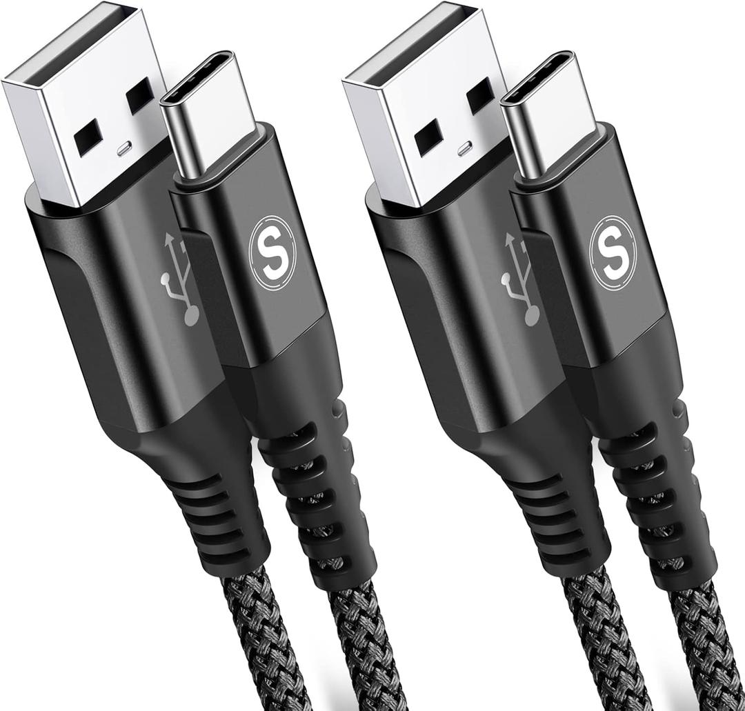 sweguard USB Type C Charger Cable [2-Pack,10ft+6.6ft+3.3ft] iPhone 15 Charger Nylon Braided Cord for iPhone 15 Pro Max Samsung Galaxy S23 S22 S21 S20 S10 S9 Note 20 10 Flip A53 A54 Pixel LG Moto PS5