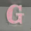 EUFONY Pink Glitter Marquee Light Up Letters, Battery Powered LED Alphabet Letter Lights Sign for Birthday Party Table Decorations, Wall Decor for Girls Room, Pink Initial Letter G w/Cool White Lights