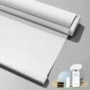 Motorized Blinds Upgraded to Smart Blinds blackout Integrated Cover Roller Shades Cordless Compatible with Alexa Google Assistant Remote Control Automatic BlindsWhite, 28"W x 72"H
