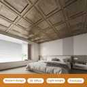 WOWSTAR 12-Pack 24"x24" Drop Ceiling Tiles, Waterproof Glue up Ceiling Panels, Modern Style 3D Wall Panels, Antique Gold, 2x2ft