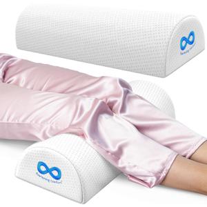 Everlasting Comfort Under Knee Pillow for Back Sleeping - FSA/HSA Eligible Memory Foam Half Moon Leg Bolster Pillow for Back Pain, Thoracic Support