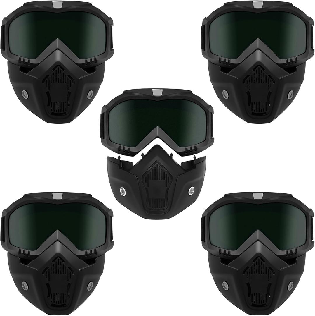 Mask for Welding and Cutting with Anti-Glare Welding Goggles, Anti-Dust, Large Viewing Welding Hood (Black-5)