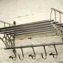 Vintage Style Luggage Train Wall Mounted Rack with Shelf & Hooks