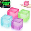 4 Pcs Stress Cube Glow in The Dark, Slow Rising Squishy Fidget Toys for Adults Teens Boys Girls Anxiety Relief Squeeze Stress Balls Sensory Toys for Kids with Autism Party Favors Gifts