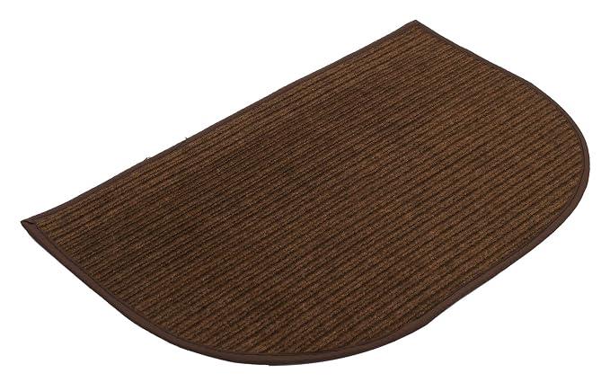 D-Shape Microfiber Anti-Slip Door Mat 19.7'' x 36.6'', Brown