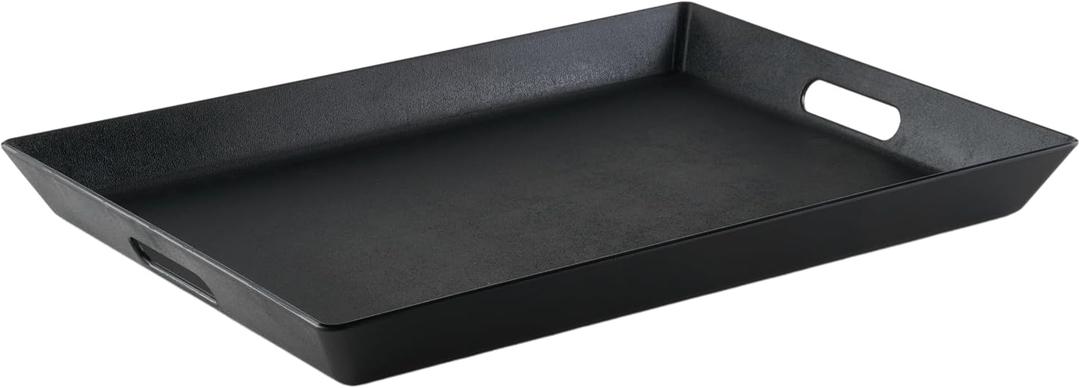 G.E.T. RST-1522-BK Non-Skid Ottoman / Coffee Table Serving Tray, 15" x 20", Black