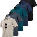 ZITY 4 Pack Polo Shirts for Men with Pocket Dry Quickly Short Sleeve Athletic Outdoor Work Collared Shirts XL