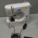 Sewing Machine for Beginners with 20Pcs Fabric & 32Pcs Sewing Threads Kit,Portable Sewing Machine with 12 Built-in Stitches & 2 Speed(High-Low Speeds) - White&Blue