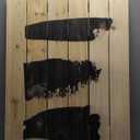 Black And White Geometric Company Ii Mid-Century Modern Wood Wall Decor, Black Wood Wall Art, Large Abstract Wood Wall Panels Printed On Natural Pine Wood Art (32L" x 24W")