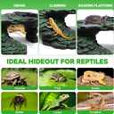 GOZILLA Turtle Basking Platform Kit, Reptile Habitat Hideout, Decorative Resin for Aquarium & Terrarium, Including Artificial Plant*2.(Black-M-Kit)