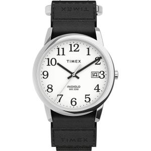 Timex Men's Easy Reader Watch (35mm, Black/Silver-Tone/White/E/35mm)