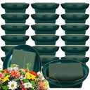 Karenhi 36 Pcs Floral Bowls Kit Include 18 Pcs 6.3 Inch Round Green Floral Foam Bowls for Flower Arrangements and 18 Foam Blocks for Centerpieces Party Wedding Festival