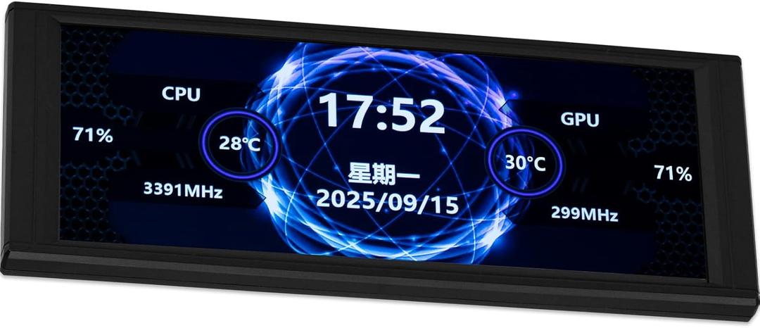 Thermalright Trofeo Vision LCD AIO Display 6.86 PC Monitor, USB Type-C Screen for Real-Time Hardware Monitoring, with Preset & DIY Themes for Gaming PC Case/CPU Cooler(Black)