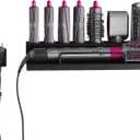 15 Inchs Airwrap Holder Storage Stand for Dyson Airwrap Wall Mount Curling Iron Accessories,Bathroom Organizer Holder for Airwrap,No Drilling Installation,Suitable for Bathroom|Bedroom|Hair Salon (Matte Black)