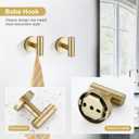 TQKAG Brushed Gold Bathroom Hardware Accessories Set 10-Pieces, Premium SUS304 Stainless Steel Bathroom Towel Bar Holder Set 23.6 Inch Round Towel Racks for Bathroom Wall Mounted