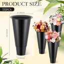 16 Pcs 14.5 Inch Tall Plastic Flower Buckets Bulk Floral Buckets for Cut Flower Tall Vase for Wake up Flowers Indoor Outdoor Home Wedding Display Florist Supplies(Black)
