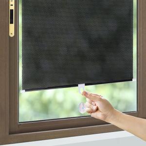 Privacy Roller Shades with Suction Cups, Blackout Roller Blinds, Temporary Window Shades No Drill, No Tools for Home, Office, Bedroom, Bathroom Door