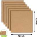 AKTOP Cork Board Bulletin Board 12x12, 1/2" Thick Cork Board Tiles 6 Pack, Small Square Pin Board for Wall, Self Adhesive Corkboards with 60 Push Pin Wood Clips for School, Home & Office