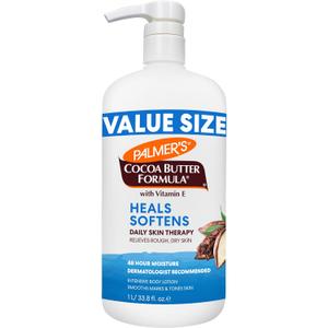 Palmer's Cocoa Butter Formula Daily Skin Therapy Body Lotion, 33.8 Oz Pump Bottle, Intensive Moisturizer for Dry and Eczema-Prone Skin, Enriched with Vitamin E, Helps Provide 48-Hour Deep Hydration