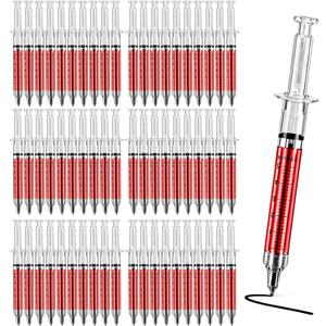 Ballpoint Pens, 60-Pack Bulk Writing Pens for Office Use Syringe-Style Medical Design, Black Ink
