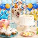 Blue Dog Birthday Decorations Dog Paw Party Decorations Paw Streamers Balloons 3.3 X 6.6ft Foil Fringe Curtains Photo Booth Prop Backdrop for Kids Birthday Party Decor