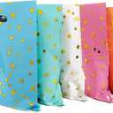 25 Party Favor Bags for Kids Birthdays, Goodie Candy Bags in 5 Colors with Star Pattern