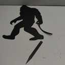 Bigfoot Garden Stake Laser Cut Metal Sasquatch Statue Walking Dachshund Dog on Leash Funny Yard Decor, Outdoor Metal Yard Art Silhouette, Sign for Garden & Lawn