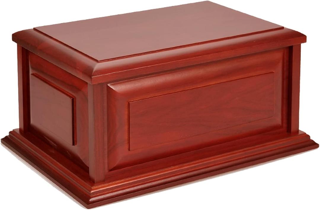 MAKEY'S Extra Large Urns for Human Ashes Adult Male,Cremation Urn,Handmade Wood Urn Funeral urns for Loved Ones400 Cu/in (cherry-XL)