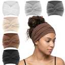 YONUF Wide Headbands For Women Extra Large Headband Twisted Knot Head Bands For Women's Hair Band Scarf Turban Accessories 6 Pack