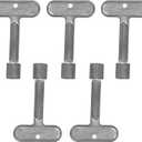 3/8'' Water Key for Zurn Hydrant Key P1300-PART-13-KEY, Square Socket Water Spigot Shut-Off Tool for Wall Hydrant Faucets, Outdoor Hose Valves, and Garden Valves -Silver -5 Pcs