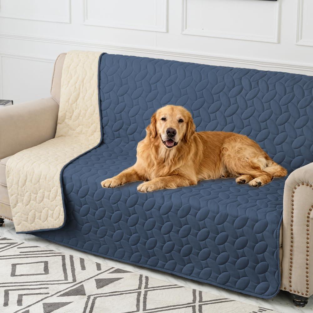 Ameritex Pet Bed Cover Dog Bed Blanket for Sofa and Furniture Waterproof New Pattern Design (82x102 Inch (Pack of 1), Navyblue)