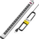 Long Surge Protector Power Strip,16 Outlet Heavy Duty Power Strip Metal Power Bar,10 FT Long Extension Cord with Circuit Breaker for Garage, Workshop, Industrial(125V/1875W, ETL Listed)