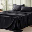 Bedsure Full Size Bed Sheets - 4 Pieces Soft Full Sheet Set - Breathable & Cooling - Hotel Luxury - Easy Care Polyester Microfiber Bedding for Women, Men, Black