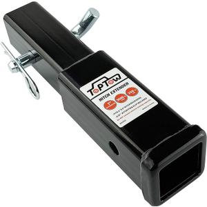 TOPTOW Hitch Extender, Fits for 2 inch Receiver, 7 inch Extension Length, with 5/8 inch Hitch Pin (black)