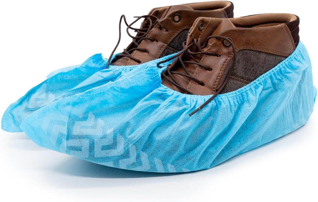 Cleaing Disposable Shoe Covers X-Large 200 Pack (100 Pairs) Non Slip, Boot Size 13