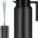 ShineMe Thermal Coffee Carafe, 40oz(1.2L) Stainless Steel Coffee Carafe for Keeping Hot Liquids, Travel Size Insulated Thermal Carafes for Coffee, Tea, Water, Beverage Dispenser(Black)