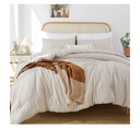 ROSGONIA Comforter Full Size for Girls Boys Teens Beige, 3pcs (1 Boho Comforter & 2 Pillowcases), Lightweight Dorm Bedding Soft All Season Bed Set
