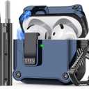 Inesore Compatible with AirPods 4th Generation Case,with Cleaner kit, Automatic Snap Switch Secure for New Airpods 4 Charging Cover [with Active Noise Cancellation] (2024)