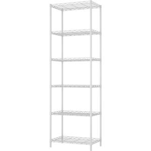HOMEFORT 6-Tier Wire Shelving, 6 Shelves Unit Metal Storage Rack, Durable Organizer, Perfect for Pantry Closet Kitchen Laundry Organization (White)