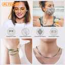 2 x Glasses Chain Green Crystal Beaded Eyeglasses Strap Eye Glasses Holders Around Neck Beaded Eyeglasses Chain for Women Sunglass Chains for Women