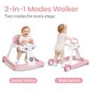 Dream On Me 2-in-1 Charlie Baby Walker for 6-12 Months, Music&Light, Pink