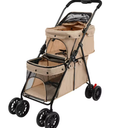Dog Stroller for Large & Medium Dogs (20132 lbs), Pet Stroller for 2 Small Dogs, Extra Large Heavy Duty, Foldable & Ventilated, Khaki