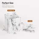 2-Pack Marble Pattern Cotton Swab Holders with Lids, Resin Bathroom Vanity Storage Jars, Square Qtip Containers for Cotton Balls, Pads, and More (White)